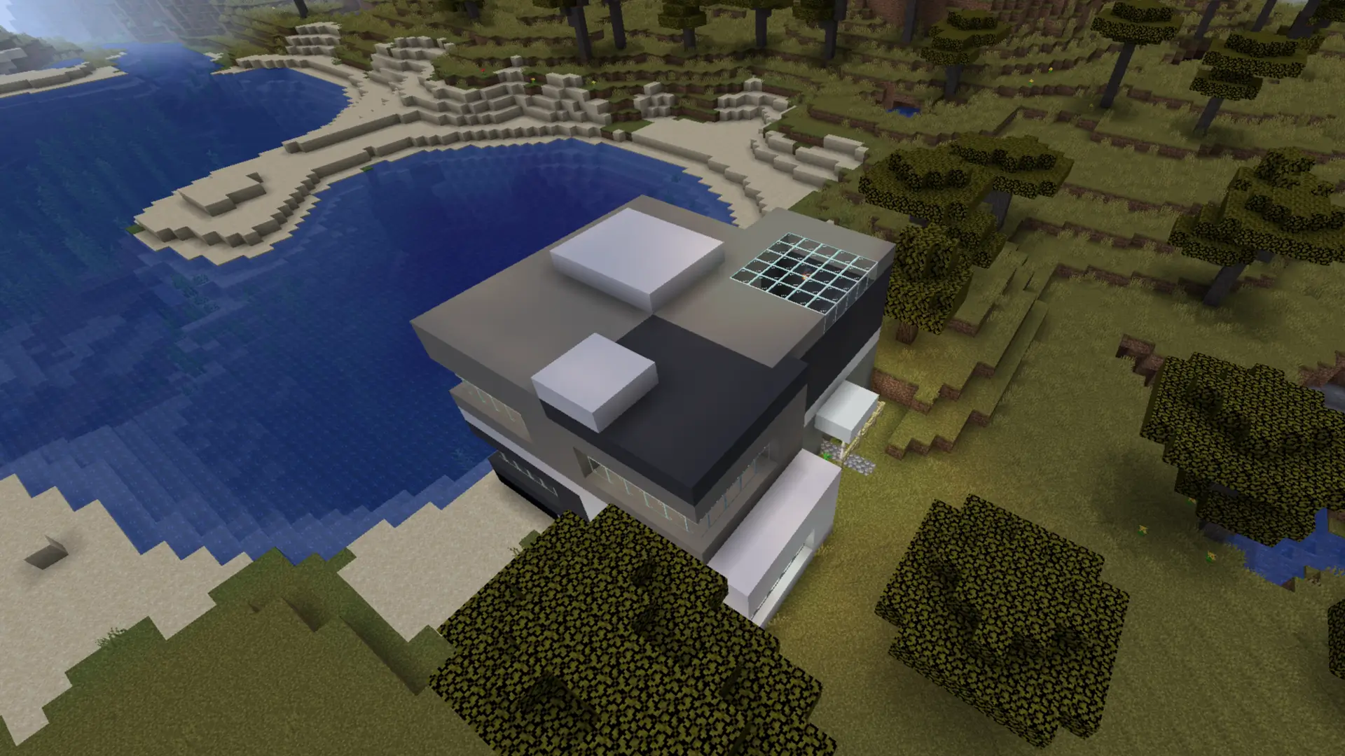 A procedurally generated Minecraft building based on the Rietveld Schröder House in Utrecht