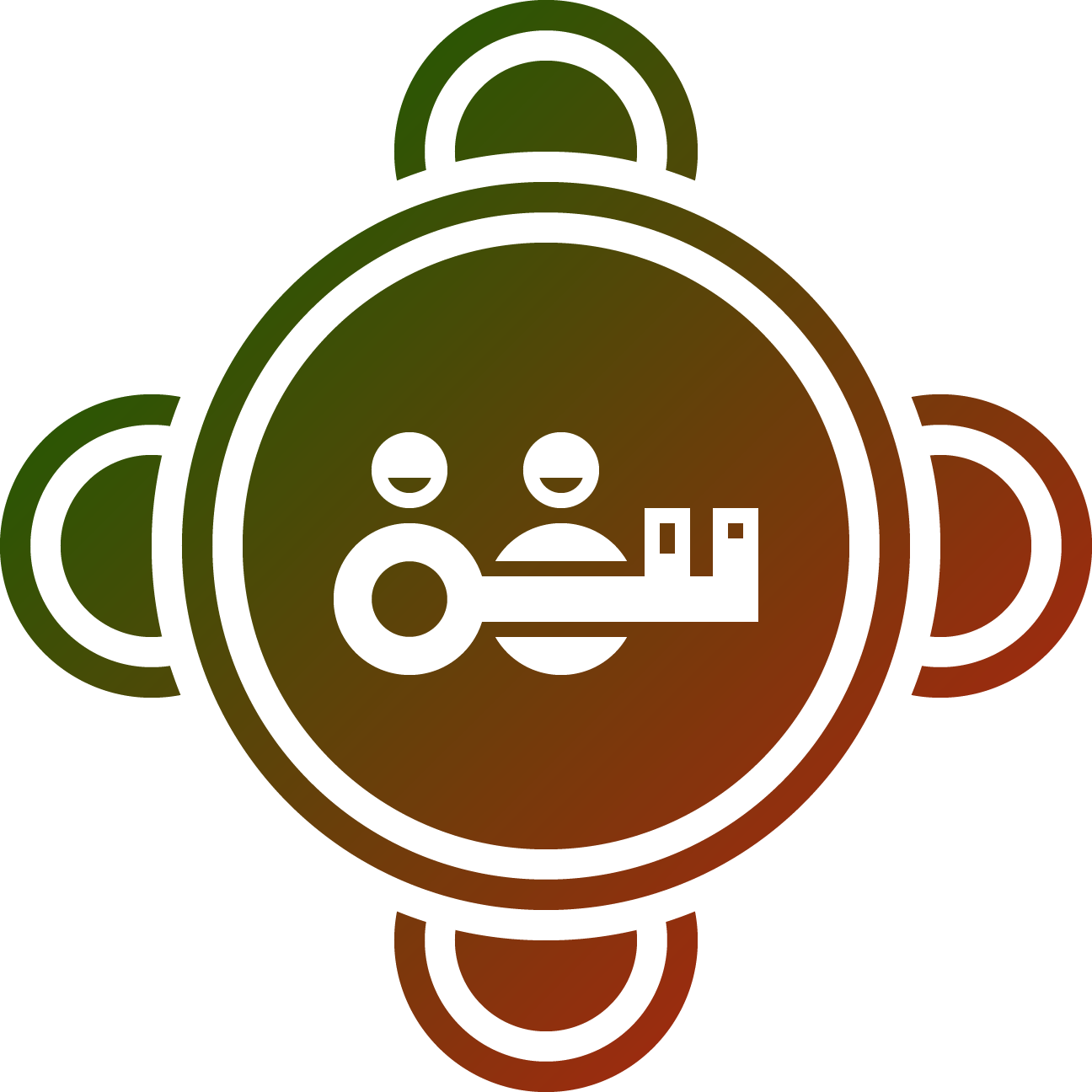 A green and red icon resembling two people at a bar